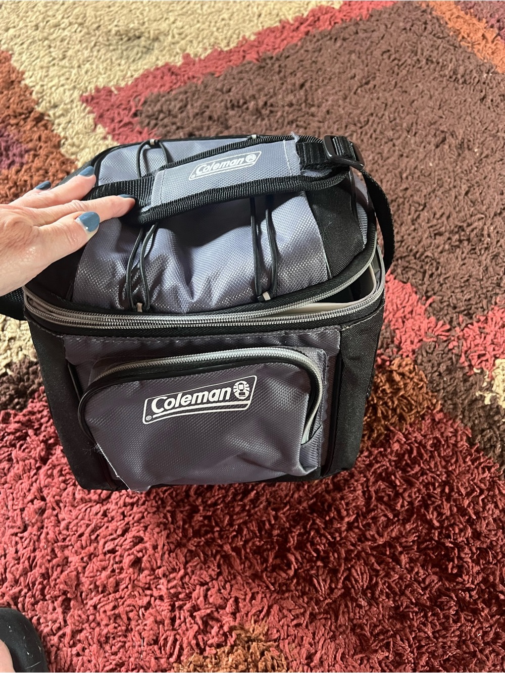 Coleman Black Gray Insulated Cooler Bag with Shoulder Strap - Picture 3 of 7